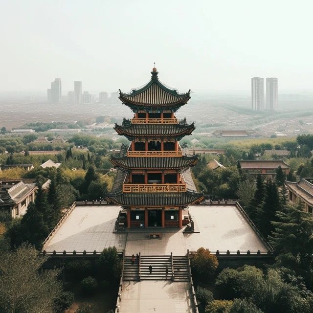航拍河南樂山,龍神祠附近的景象,壯觀得讓人窒息!