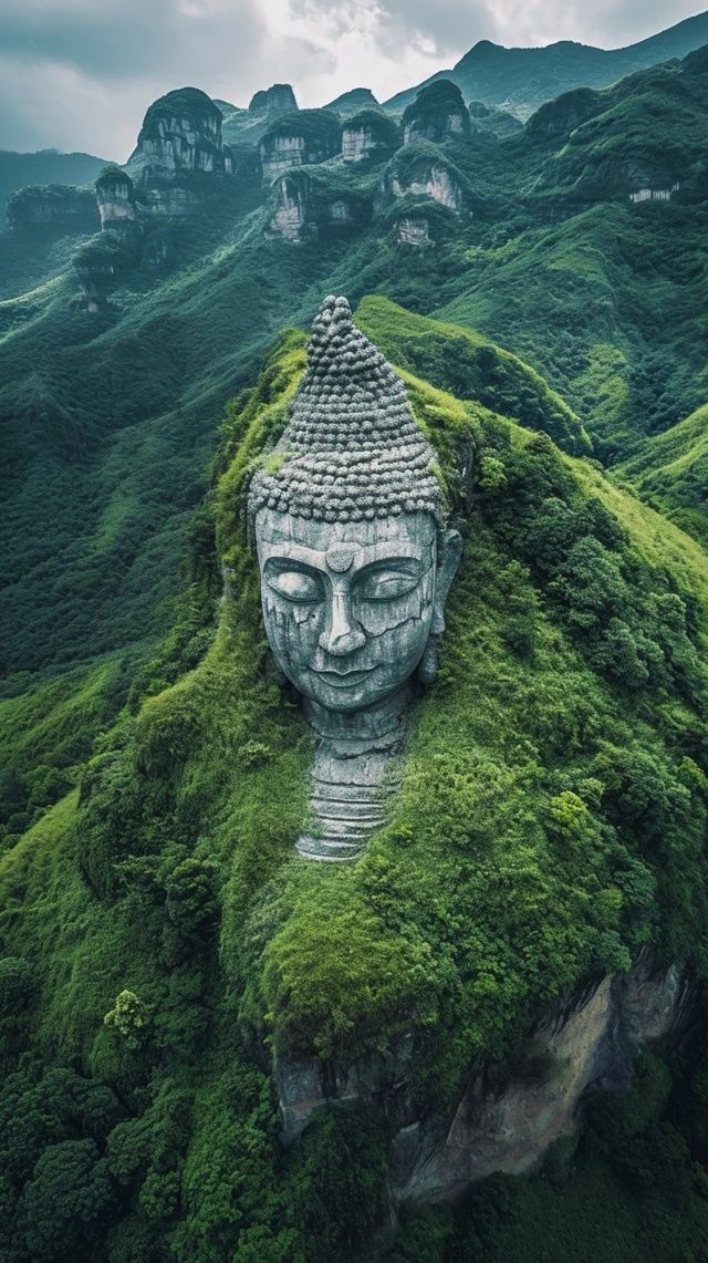 航拍河南樂山,龍神祠附近的景象,壯觀得讓人窒息!