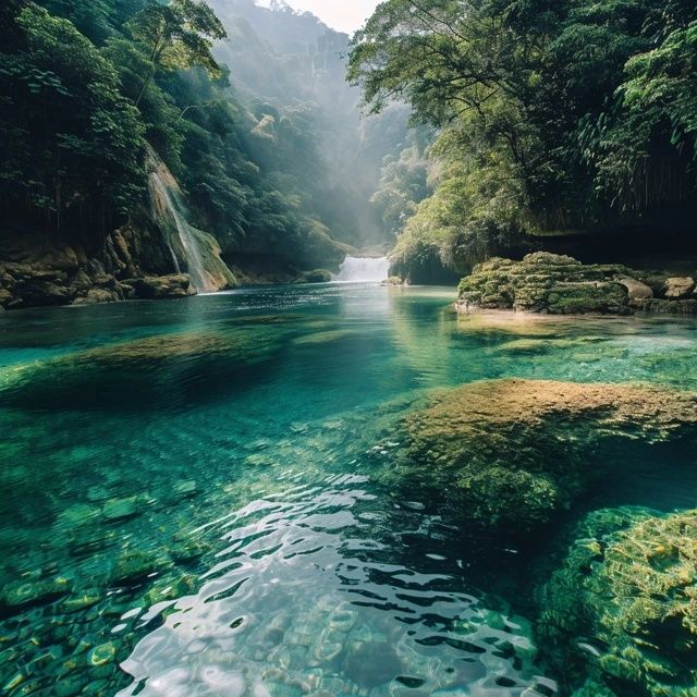 天河潭,位于貴陽(yáng)市花溪區(qū)石板鎮(zhèn),是一處集飛瀑、清泉、深潭、奇石、怪洞與天生石橋于