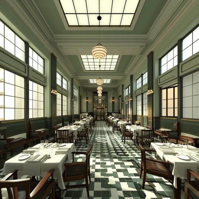 餐廳雅致內(nèi)景:禮儀與美食共融的用餐環(huán)境" 或 "餐廳風(fēng)尚一覽:品味優(yōu)雅環(huán)境與顧客風(fēng)采