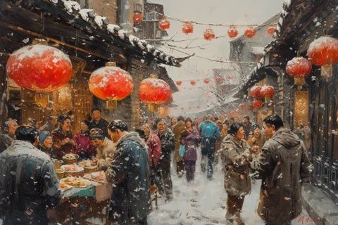 漪汾街吾悅廣場開業盛況人山人海,排隊等位,露天小吃街成解圍之地!
