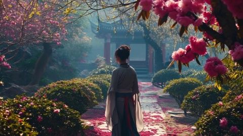 陜西寶雞:春日里的九龍山宛如一幅油彩畫