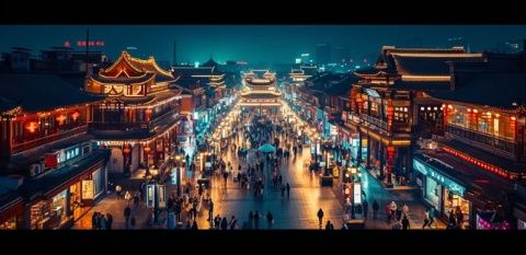 北京燈市口再現(xiàn)歷史上彩燈齊明