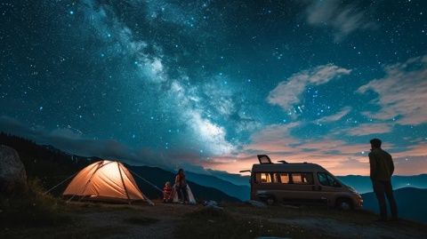 星空下的花海露營(yíng)勝地