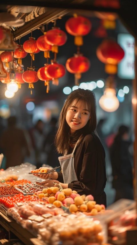 秋日夜市魅力:燈火輝煌中的溫馨歸屬與美食盛宴