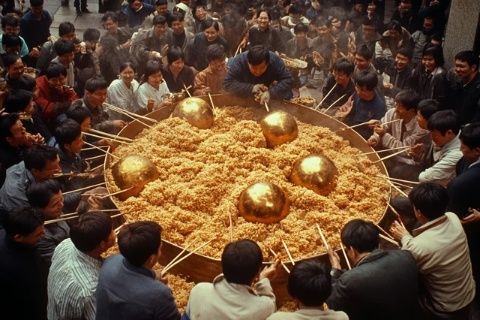 舌尖上的鄉愁青島膠南泊里大集上的一道名吃：海鮮燴餅！
