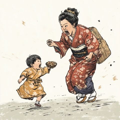 當失去了平衡的孩子摔倒在地時,母親的心臟像是停止跳動了……