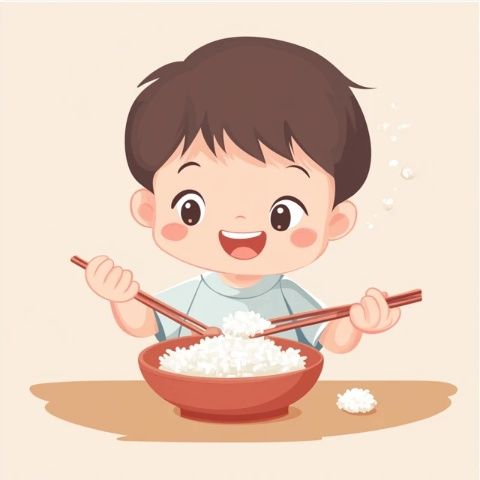 小寶貝一餐三碗飯，食欲旺盛！