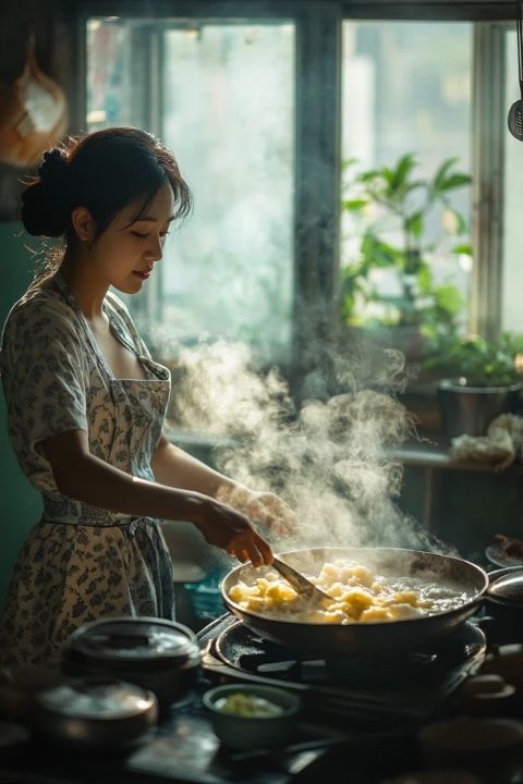 溧陽臺風天在家做傳統美食油炸糍，超好吃!
