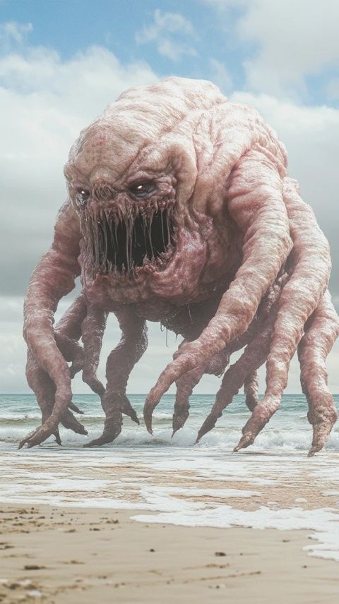 海灘上奇異木頭上的橡膠觸手是什么生物?