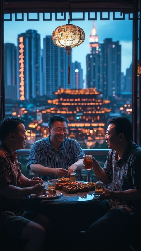 邯鄲老許家周末歡樂，京城閨蜜夜市相聚溫馨時光