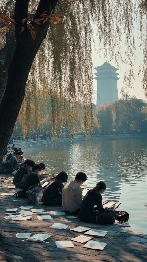 金秋十一月,漫步印月湖畔