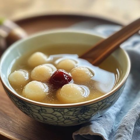 每到夏天,小與特別喜歡喝湯清豆綠的蘇式綠豆湯這款消夏飲品中,加了蒸熟的糯米