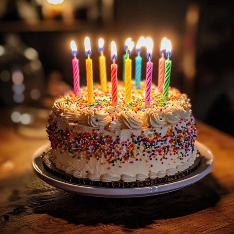 點上蠟燭,生日快樂,這套餐挺好,生日蛋糕都不用給你買了。先來一大口蛋糕