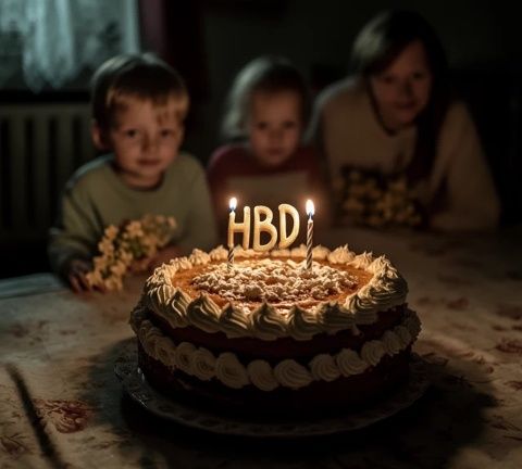 點上蠟燭,生日快樂,這套餐挺好,生日蛋糕都不用給你買了。先來一大口蛋糕