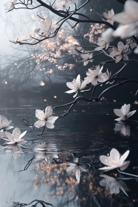 白宮晚景:湖面倒影與花團錦簇交相輝映