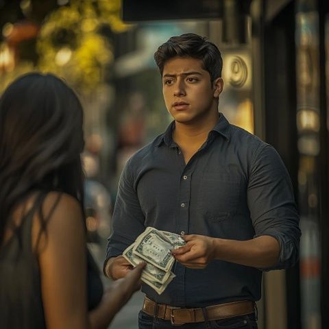 街邊小吃店里,服務員與顧客起了口角..."再來一碗粉湯,放點牛肉!
