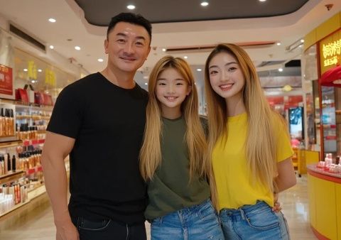 我去逛街帶孩子周末過得很開心!