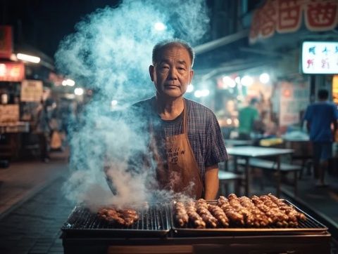 澄邁老城新鮮美食推薦：伍學長羊肉串夾燒餅