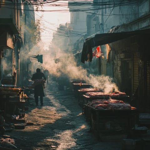 打卡福州達明路中段的倔爺深夜街頭烤肉,大壯牛什的邊上進去