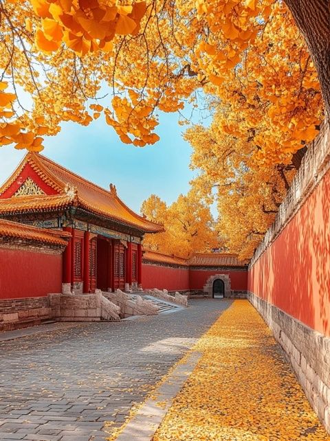 秋日風光:北京紫禁城四周百花齊放