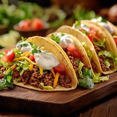 Taco是一種源自墨西哥的美食,通常由玉米或小麥制成的薄餅包裹著肉、蔬菜、奶酪等
