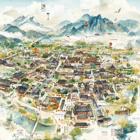 想去棋盤山關(guān)東影視城看燈會(huì)的朋友們，這張地圖一定要收藏哦！