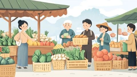 集市采鮮情滿堂：美食與親情的溫馨交響曲