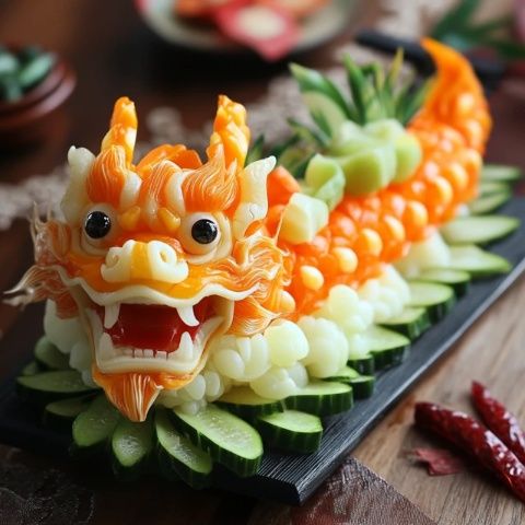今日大揭秘: snake come true!輕松上手制作胡蘿卜鮮蝦蛇形飯