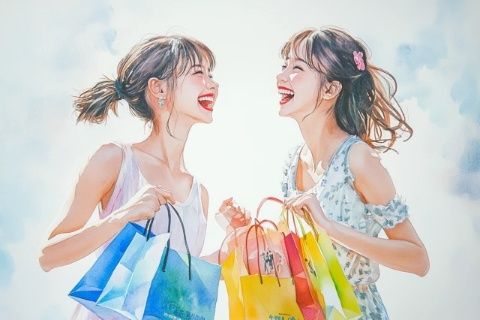 和姐妹一起逛街吃飯是最幸福的事了