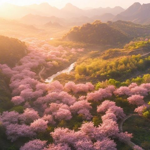 櫻山花谷位于揭西縣京溪園鎮(zhèn)，每年2-3月，漫山遍野的櫻花將這里變成花的海洋