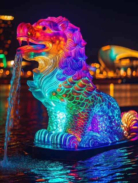 新加坡游記:圣淘沙夜景與魚尾獅雕像探秘