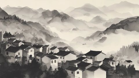 在一個細雨綿綿的清晨，我踏入了丹巴縣散拉科村，仿佛走進了一幅水墨畫卷