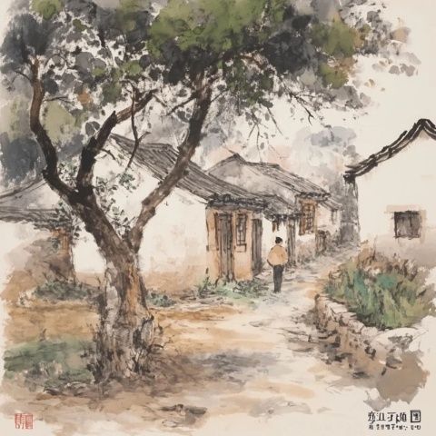 在一個細雨綿綿的清晨，我踏入了丹巴縣散拉科村，仿佛走進了一幅水墨畫卷