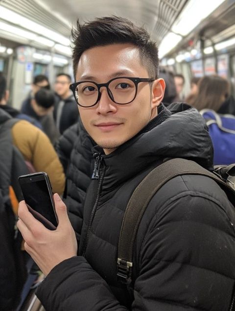今天回到深圳，感覺人潮洶涌,地鐵里人擠成一團