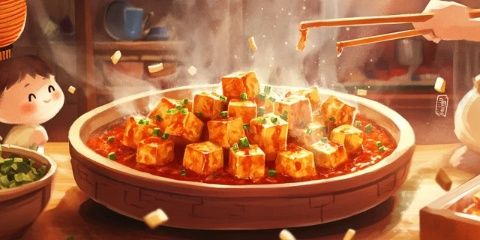 夜幕下的家宴:香煎豆腐配蘑菇醬的溫暖之旅