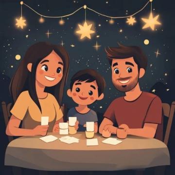 夜幕下的溫暖家宴:燈光里的親情港灣