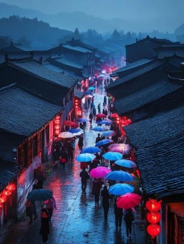 恩陽古鎮夜游:燈光璀璨,韻味無窮