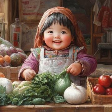 小楊阿姨帶著孩子們去菜市場。