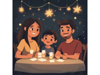 夜幕下的溫暖家宴：燈光里的親情港灣