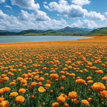 松花湖畔:藍天、綠地與綻放的山花,沉浸在自然的美好之中