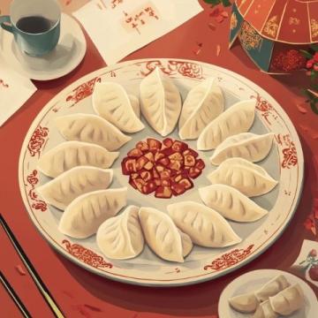 **餃子**是中國傳統美食之一，歷史悠久，寓意吉祥，尤其在春節期間