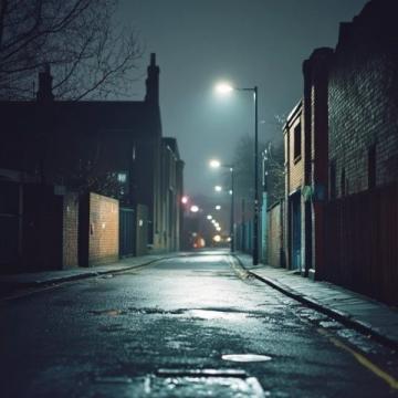 夜晚的街頭,曾經(jīng)的車水馬龍已不復存在,只剩下孤零零的路燈和寂靜的建筑