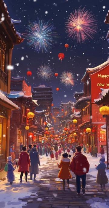 蘇莊喜鎮大年初一的夢幻燈影之旅，顏色絢爛夜幕璀璨