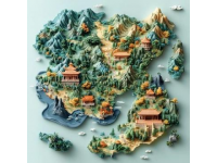 用乒乓球來旅行：中國全國各地的美麗地圖和特色小吃。