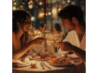 與愛人在美食與夜色中浪漫相擁