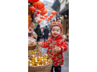 正月初六，郴州市步步高廣場門口滿是濃郁的春節氛圍，廣場上人頭攢動