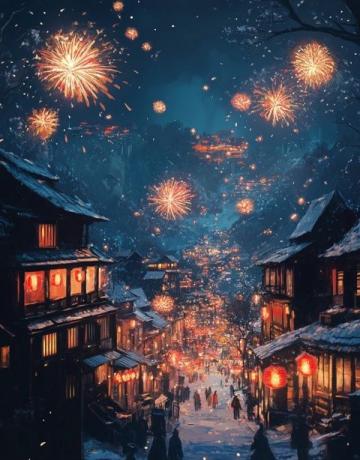 鷹潭煙花夜晚美景