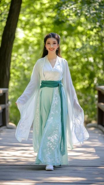 周末漫步:身著漢服的回族青年歡樂游