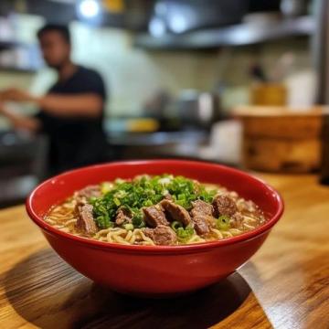 村廚偶遇古驛站，一碗豆角羊肉燜面暖人心